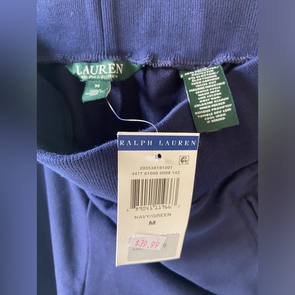 Ralph Lauren navy stretch pants with neon stripe NWT - Picture 3 of 4